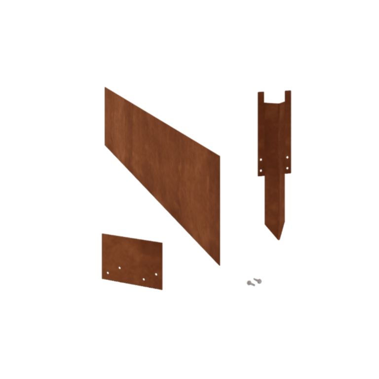 Borderrand Recht Hoogte 25 cm Set 15 meter Corten