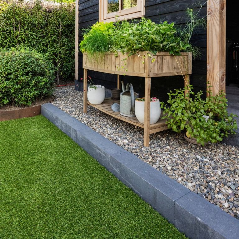 Linia Palissade 15x15x60 strak Grijs zwart