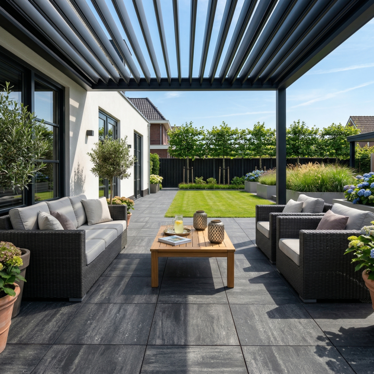 Terrastegel 60x60x4 cm Roman Black Slate