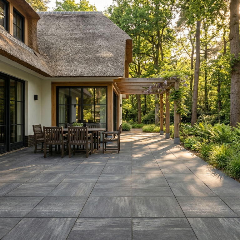 Terrastegel 60x60x4 cm Roman Black Slate