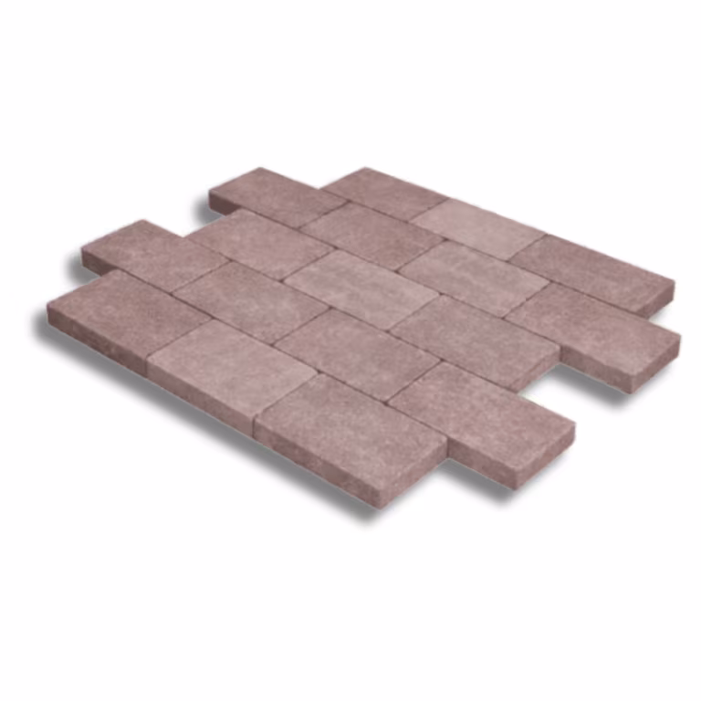 Legpatroon van bruine WG Stone Trommelsteen 20x30x6 op witte achtergrond