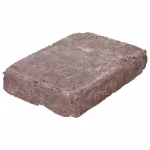 Losse bruine WG Stone Trommelsteen 20x30x6 met getrommelde randen, schuin op witte achtergrond