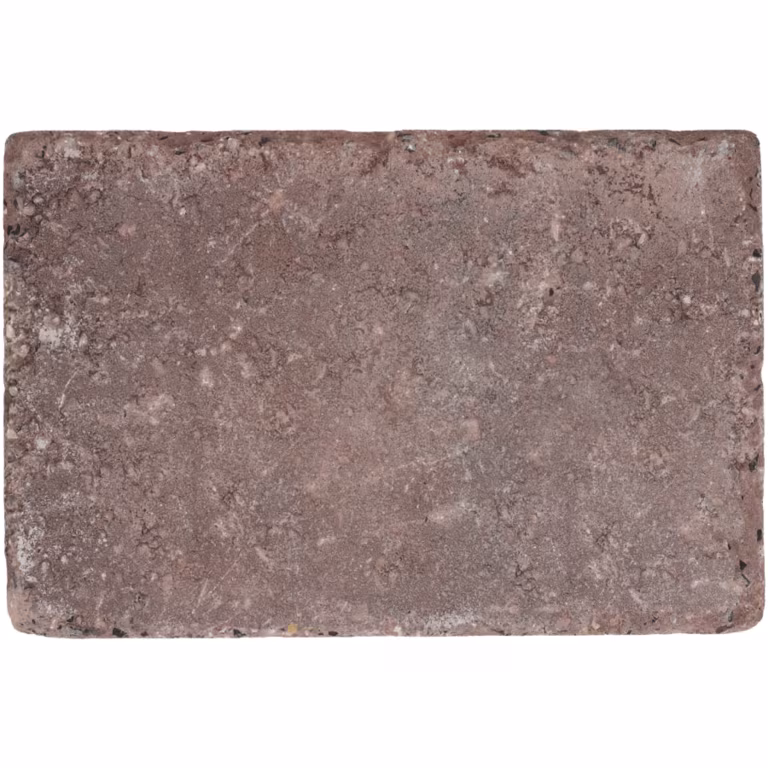 Bovenaanzicht WG Stone Trommelsteen 20x30 bruin met lichte vlekken op witte achtergrond