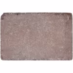 Bovenaanzicht bruine WG Stone Trommelsteen 20x30x6 met ruw getrommeld oppervlak