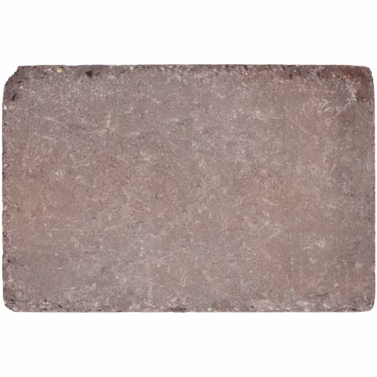 Bovenaanzicht bruine WG Stone Trommelsteen 20x30x6 met ruw getrommeld oppervlak