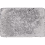 Bovenaanzicht van grijze WG Stone Trommelsteen 20x30x6 met lichte en donkere vlekken