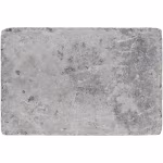 Bovenaanzicht van grijze WG Stone Trommelsteen 20x30x6 met structuur op wit