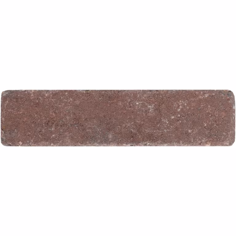 Losse donkerbruine WG Stone Trommelsteen 20x5x7 liggend op witte achtergrond