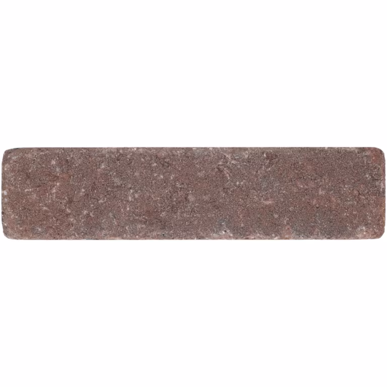 Losse roodbruine WG Stone Trommelsteen 20x5x7 met getrommelde randen op wit