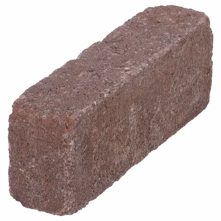 Hoekweergave van bruine WG Stone Trommelsteen 20x5x7 met ruwe getrommelde zijkant