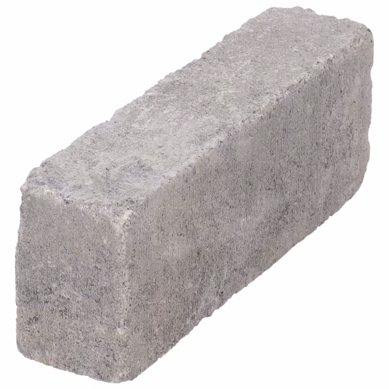 Losse WG Stone Trommelsteen 20x5x7 Grijs schuin van boven op witte achtergrond