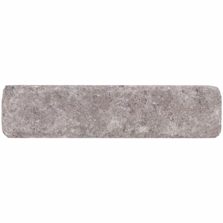 Losse getrommelde WG Stone Trommelsteen taupe met afgeronde hoeken, vrijstaand op wit