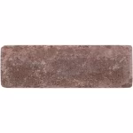 WG Stone Trommelsteen 21x7x8 bruin met fijne korrelstructuur, vlak van boven op wit