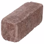 Losse WG Stone Trommelsteen 21x7x8 bruin schuin gezien met zijkant en kopse kant