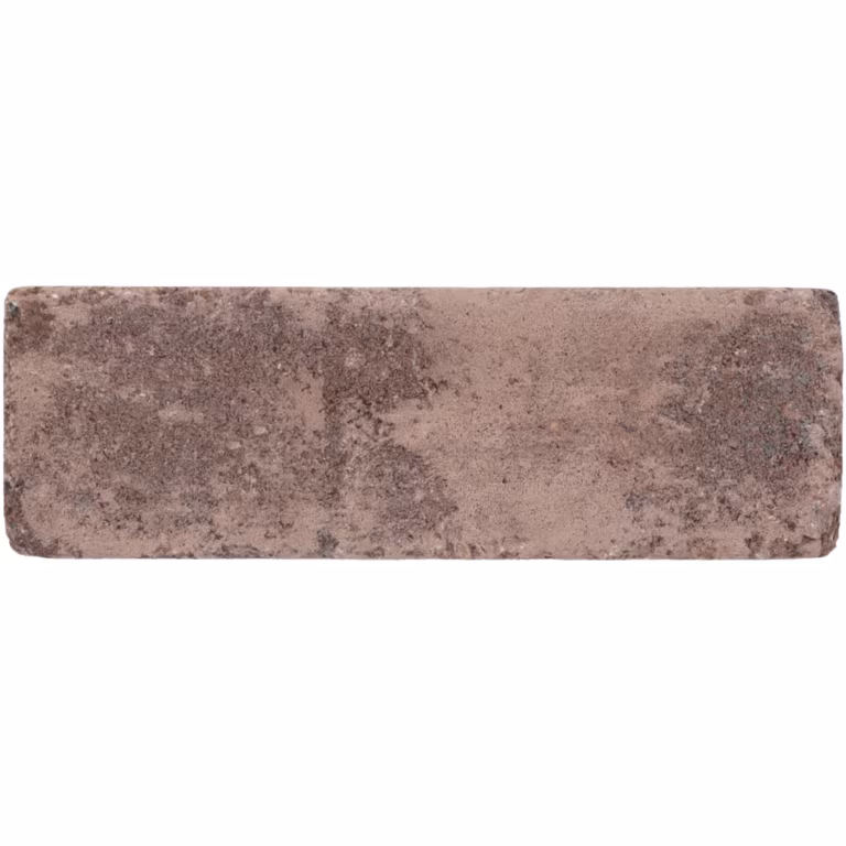 Vrijstaande WG Stone Trommelsteen 21x7x8 bruin met lichtere vlekken op witte achtergrond
