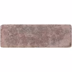 Losse WG Stone Trommelsteen 21x7x8 bruin met grijze vlekken en afgeronde hoeken op wit