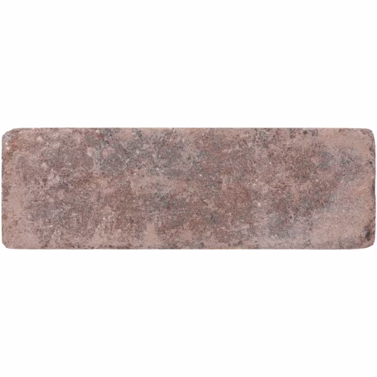 Losse WG Stone Trommelsteen 21x7x8 bruin met grijze vlekken en afgeronde hoeken op wit