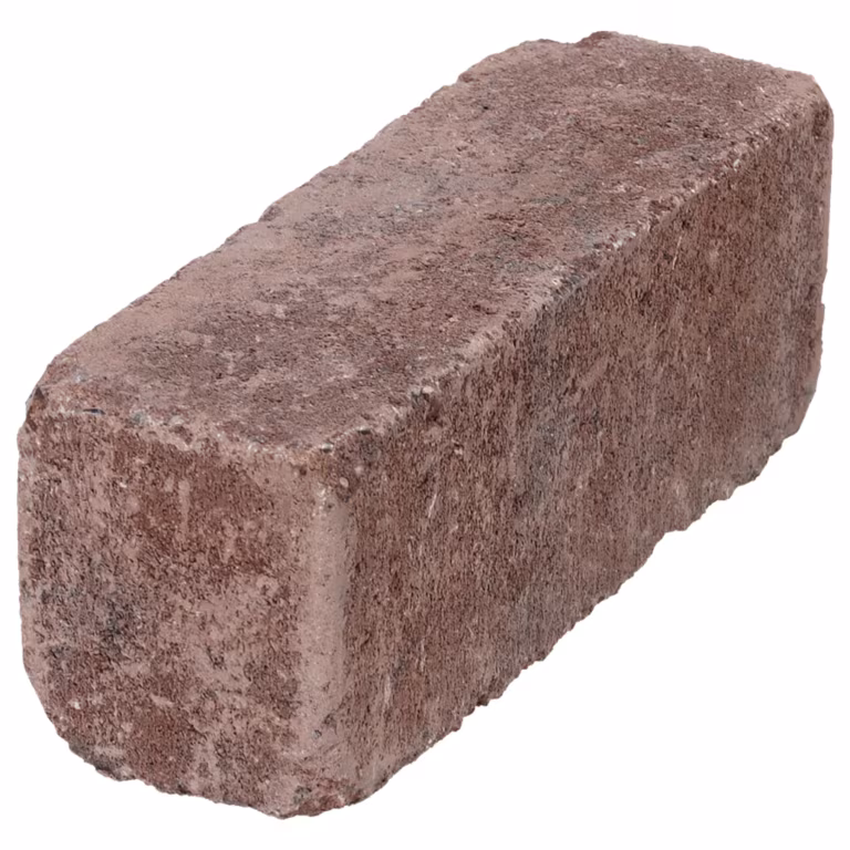 Losse WG Stone Trommelsteen 21x7x8 bruin schuin gezien met zijkant en kopse kant