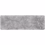 Losse gemêleerd grijze WG Stone Trommelsteen 21x7x8 met getrommelde randen op wit