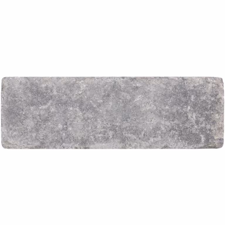 Losse gemêleerd grijze WG Stone Trommelsteen 21x7x8 met getrommelde randen op wit