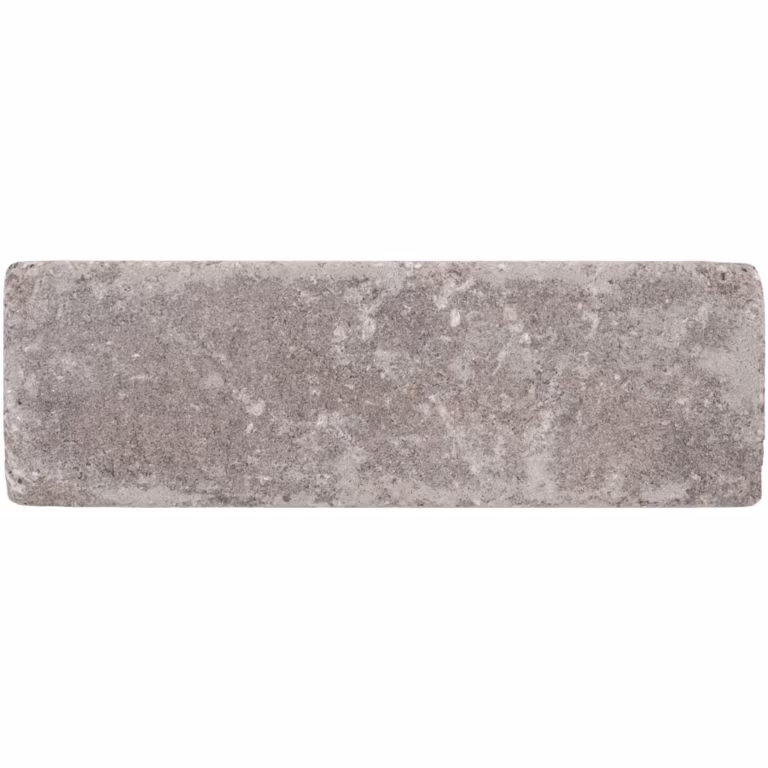 Bovenkant WG Stone Trommelsteen Taupe 21x7x8 grijs bruin op witte achtergrond