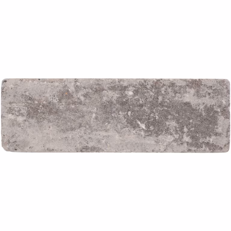 Losse WG Stone Trommelsteen 21x7x8 Taupe, bovenaanzicht met grijze vlekken op wit