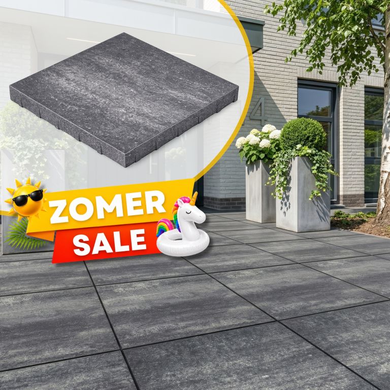 Zomer SALE - Terrastegel 60x60x4 cm Roman Black Slate