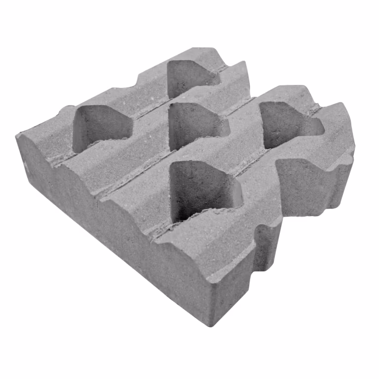 Grasbetontegel type C 40x40x12 (40 cm. zijde vlak) vierkante gaten