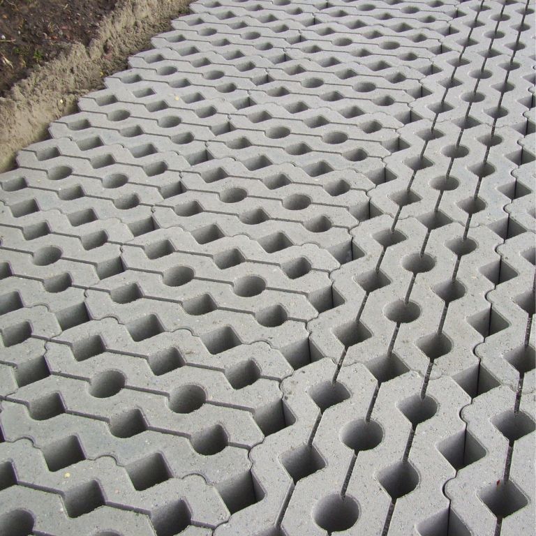 Grastegel 41x61x12cm MP grijs vlak grasbeton