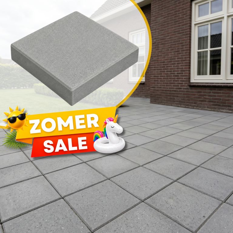 Zomer SALE - Betontegel 30x30x4,5 cm Grijs met facet KOMO