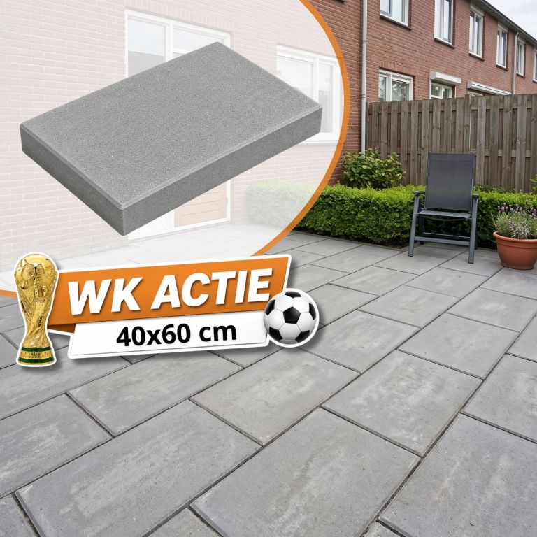 Betontegel 40x60x5 cm Grijs met facet KOMO
