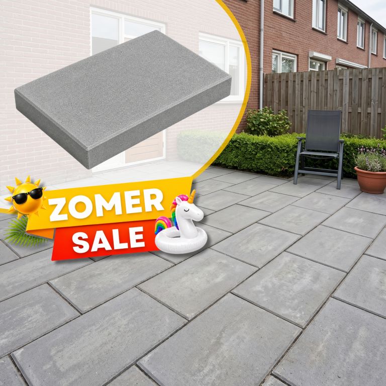 Zomer SALE - Betontegel 40x60x5 cm Grijs met facet KOMO