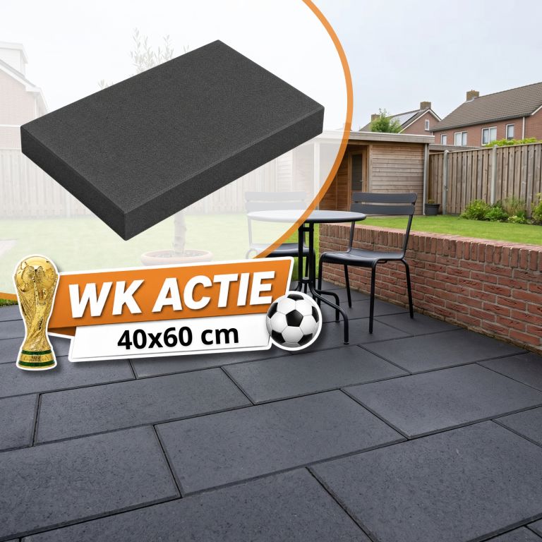 Betontegel 40x60x5 cm Zwart met facet KOMO
