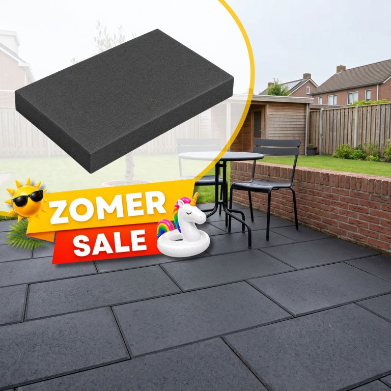 Zomer SALE - Betontegel 40x60x5 cm Zwart met facet KOMO
