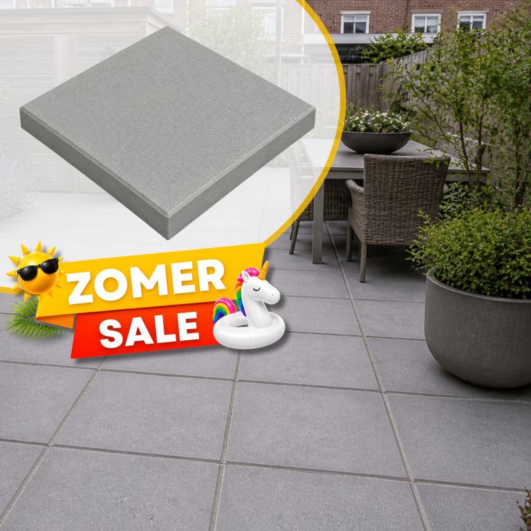 Zomer SALE - Betontegel 50x50x5 cm Grijs met facet KOMO