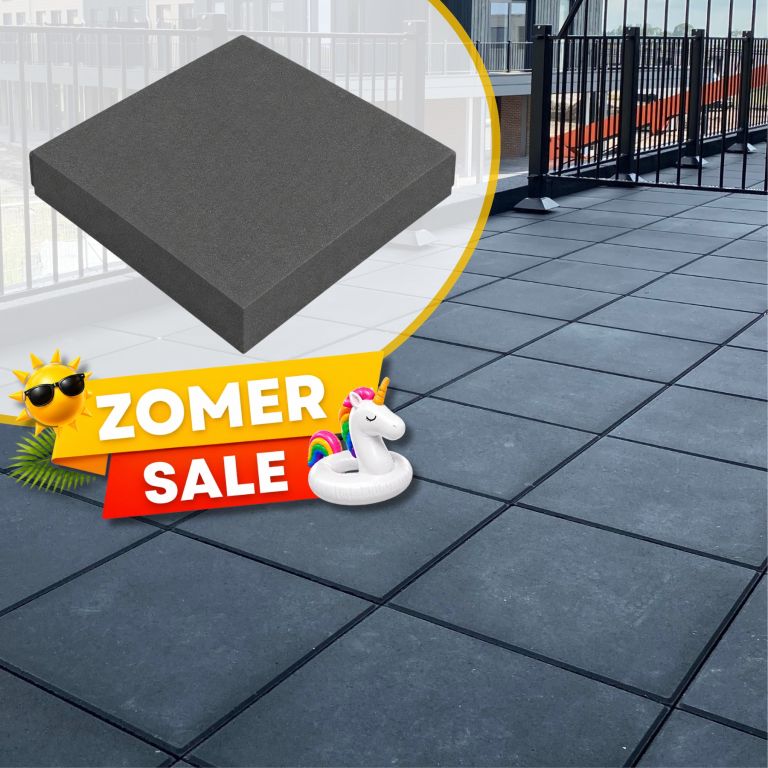 Zomer SALE - Betontegel 50x50x5 cm Zwart met facet KOMO