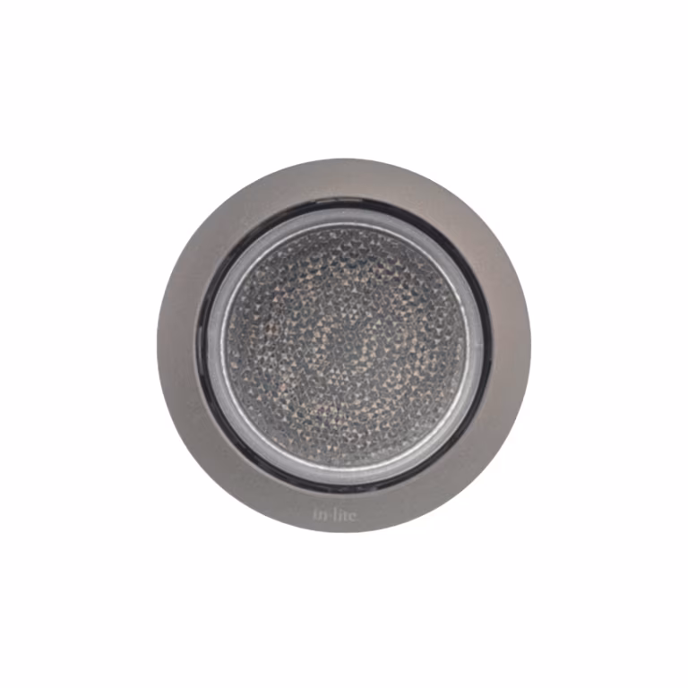 In-lite Hyve 12V Pearl Grey grondspot van voren op witte achtergrond