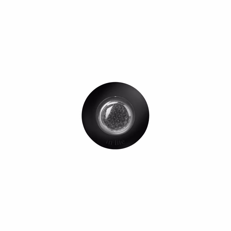 In-lite Hyve 22 grondspot zwart met glazen lens op witte achtergrond, bovenaanzicht