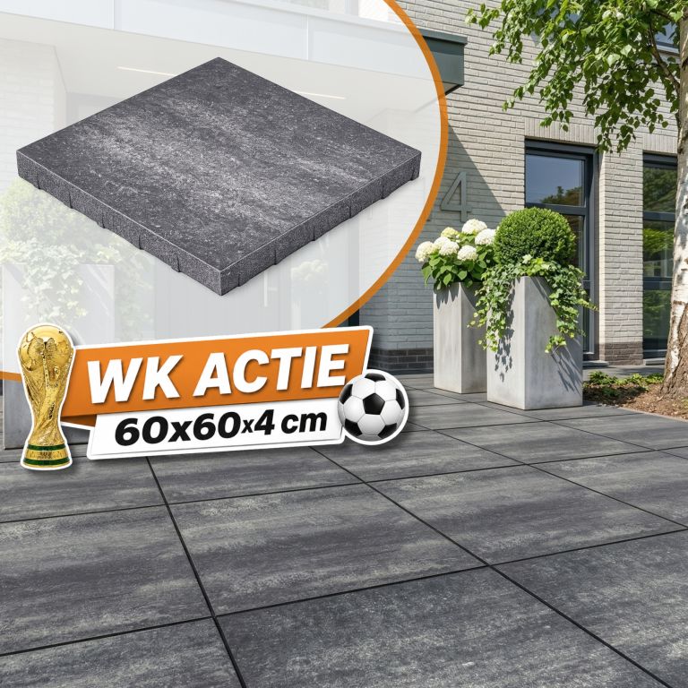 WK Deal - Terrastegel 60x60x4 cm Roman Black Slate