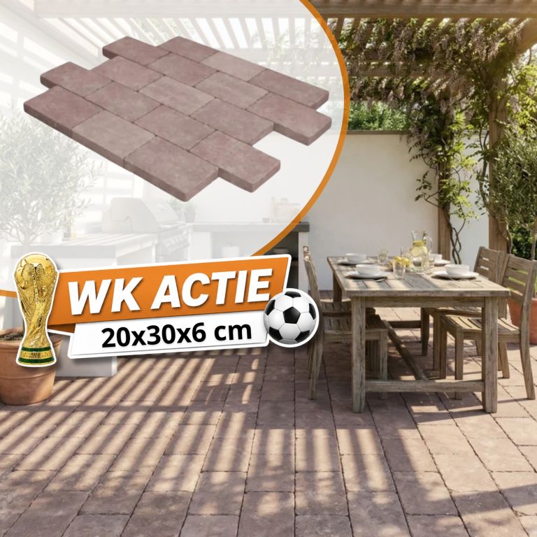 WK Deal - WG Stone Trommelsteen 20x30x6 Bruin