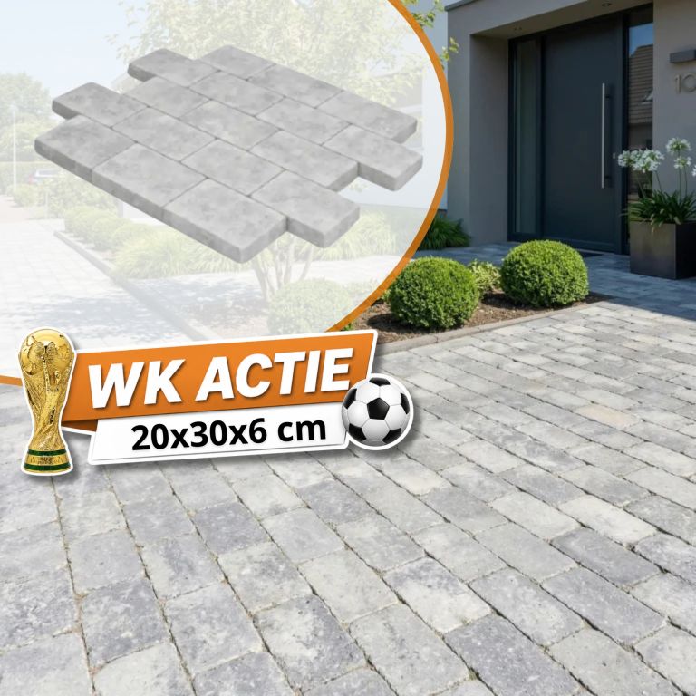WK Deal - WG Stone Trommelsteen 20x30x6 Grijs