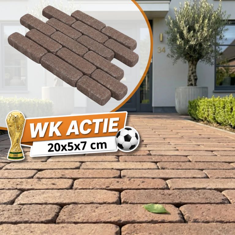 WK Deal - WG Stone Trommelsteen 20x5x7 Bruin