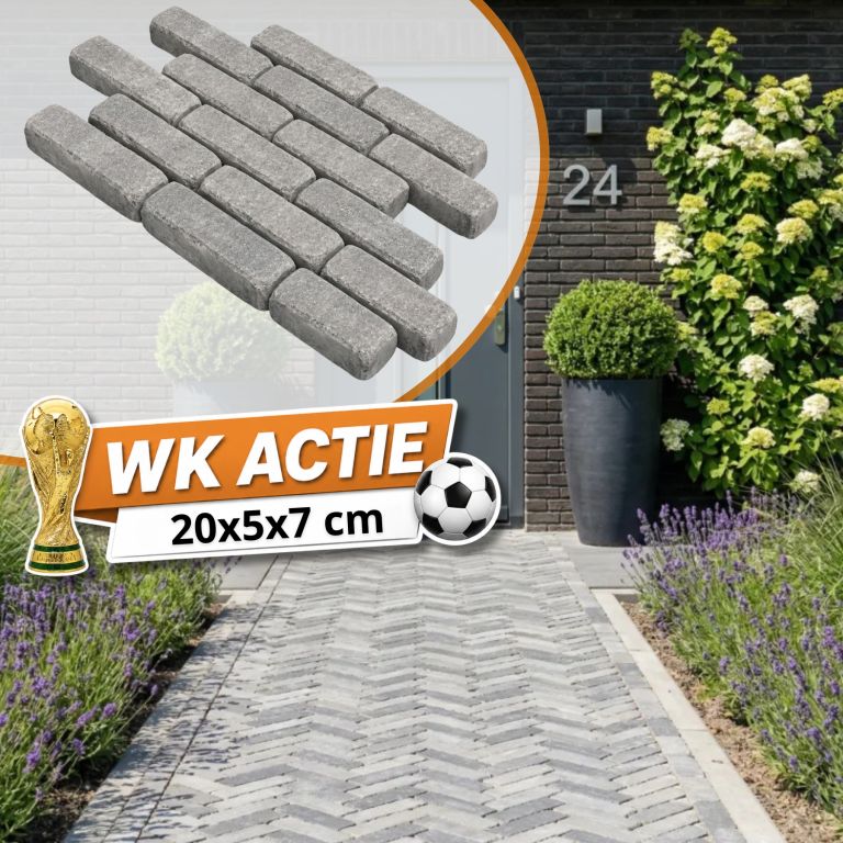 WK Deal - WG Stone Trommelsteen 20x5x7 Grijs