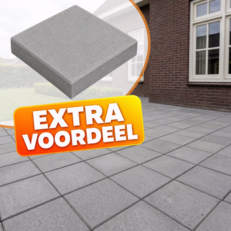EXTRA VOORDEEL - Betontegel 30x30x4,5 cm Grijs met facet KOMO