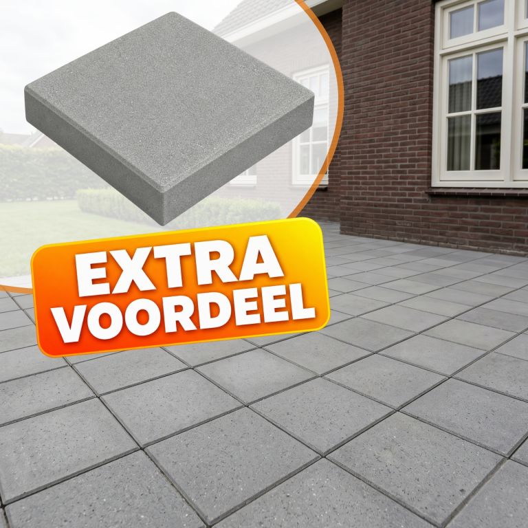 EXTRA VOORDEEL - Betontegel 30x30x4,5 cm Grijs met facet KOMO