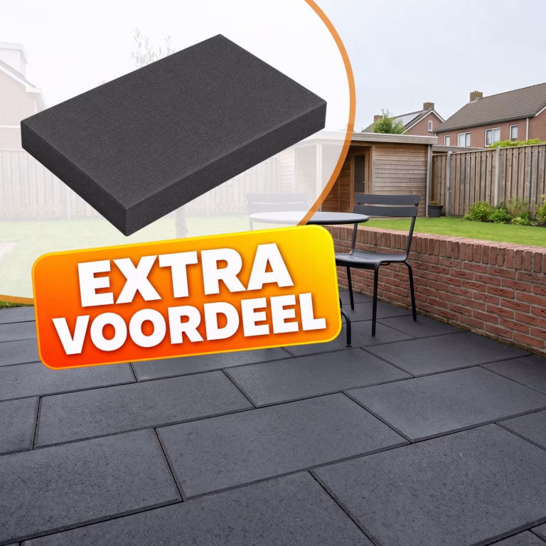 EXTRA VOORDEEL - Betontegel 40x60x5 cm Zwart met facet KOMO