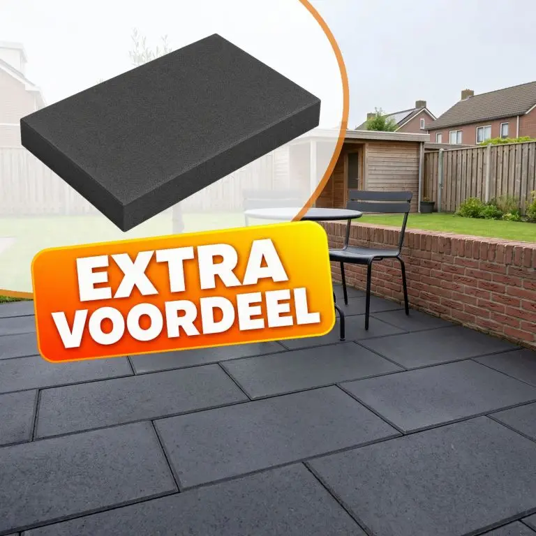 EXTRA VOORDEEL - Betontegel 40x60x5 cm Zwart met facet KOMO