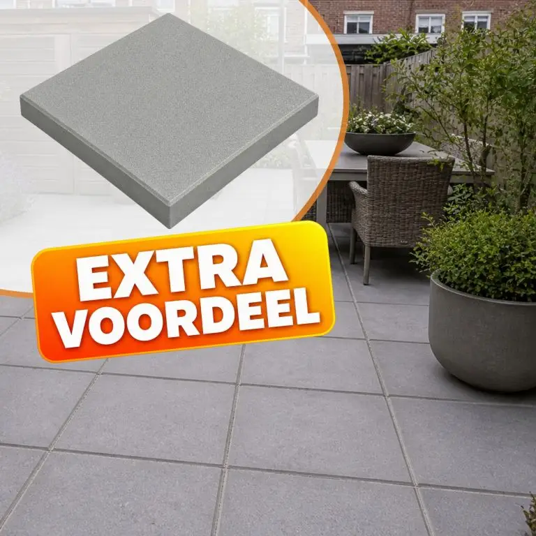 EXTRA VOORDEEL - Betontegel 50x50x5 cm Grijs met facet KOMO
