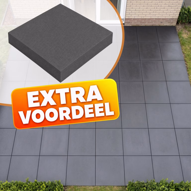 EXTRA VOORDEEL - Betontegel 50x50x5 cm Nero zonder facet
