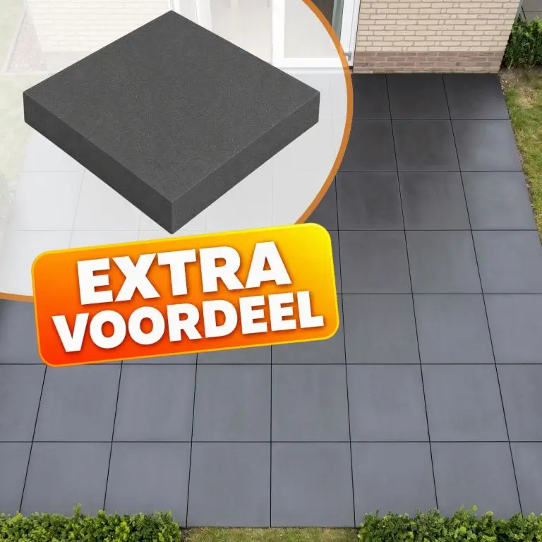 EXTRA VOORDEEL - Betontegel 50x50x5 cm Nero zonder facet